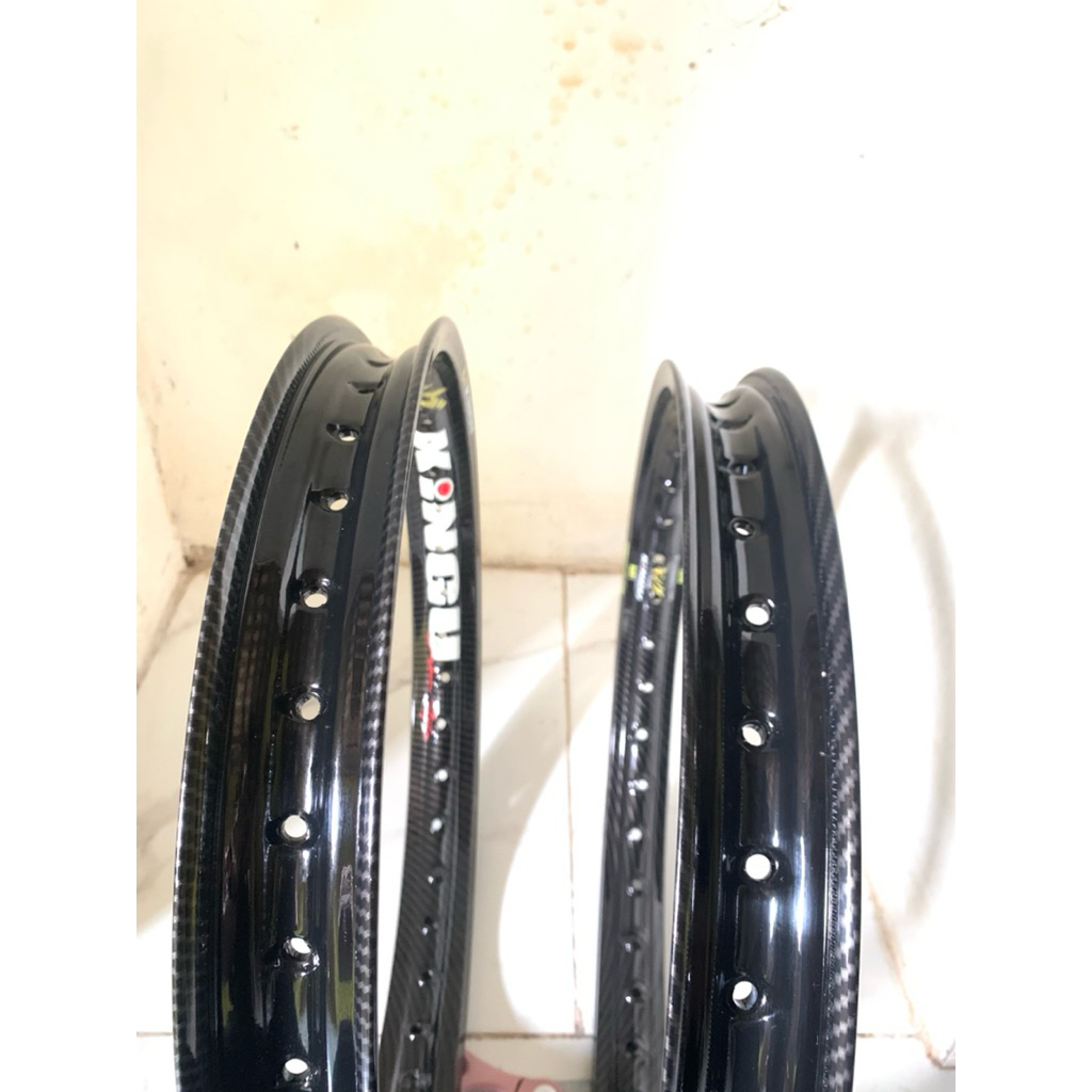 Velg Motor VKingu Jari-Jari Ring 17 - Hitam Glossy, Model WM, Cocok untuk Mio, Vario, Supra