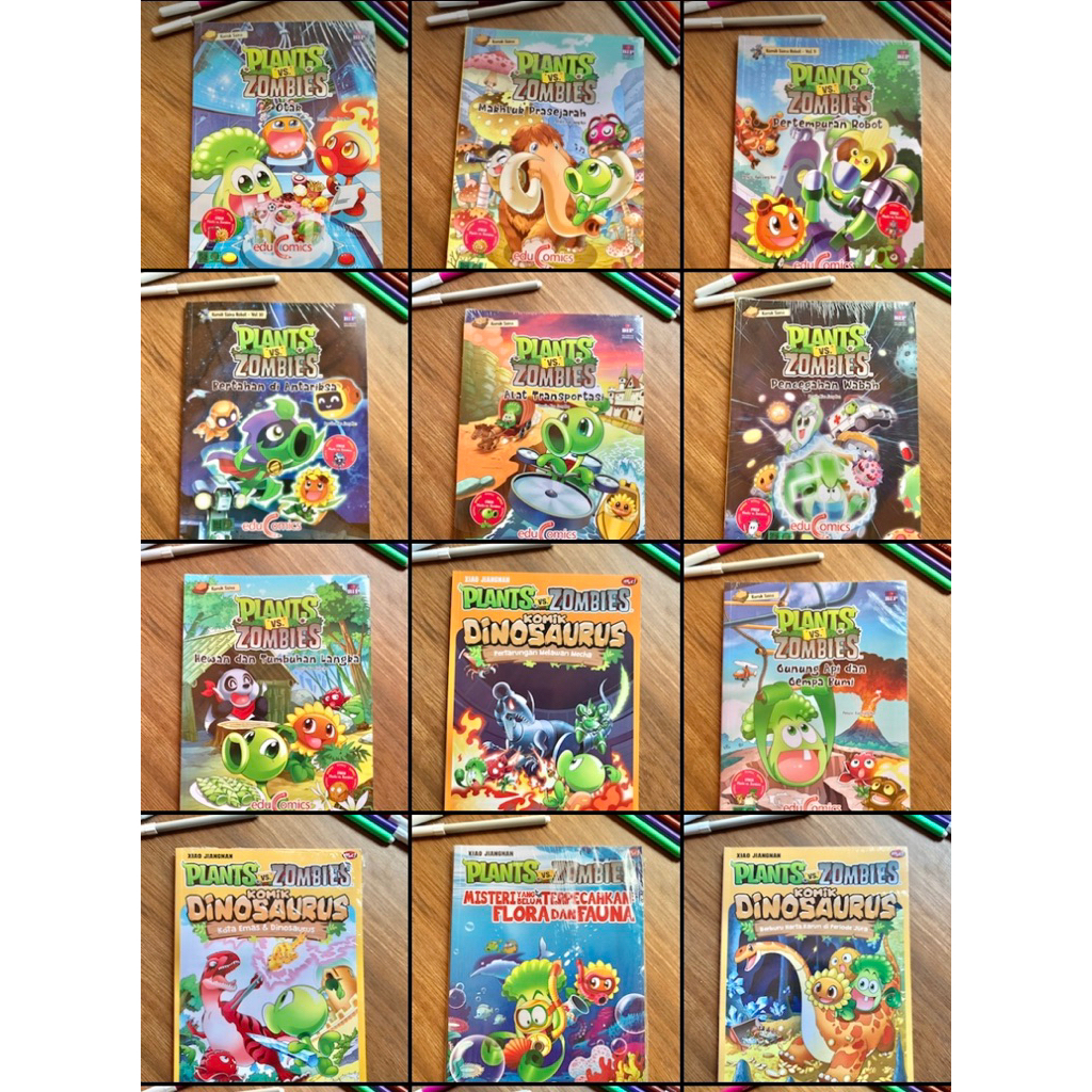 edukomik : plants vs zombies komik dinosaurus