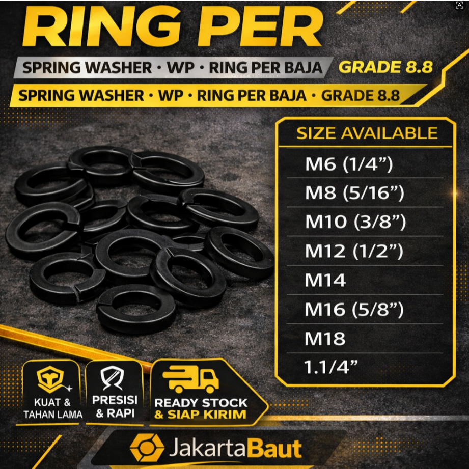 Ring Per M18 / Spring Washer M18 / WP M18 / Ring Per Baja M18 Grade 8.8