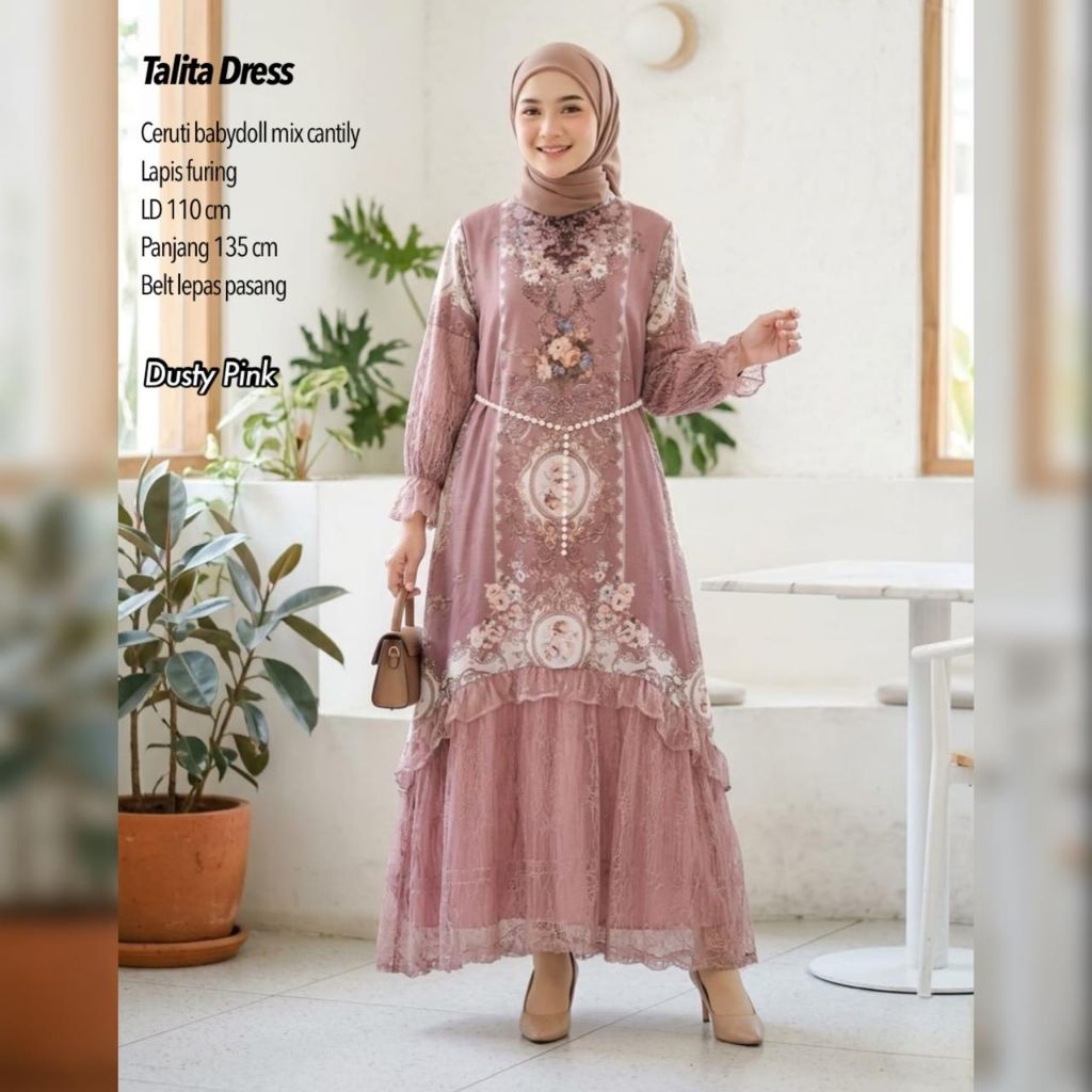 TALITA DRESS CERUTI BABYDOLL - SONYA DRESS CERUTI - DRESS LEBARAN MEWAH