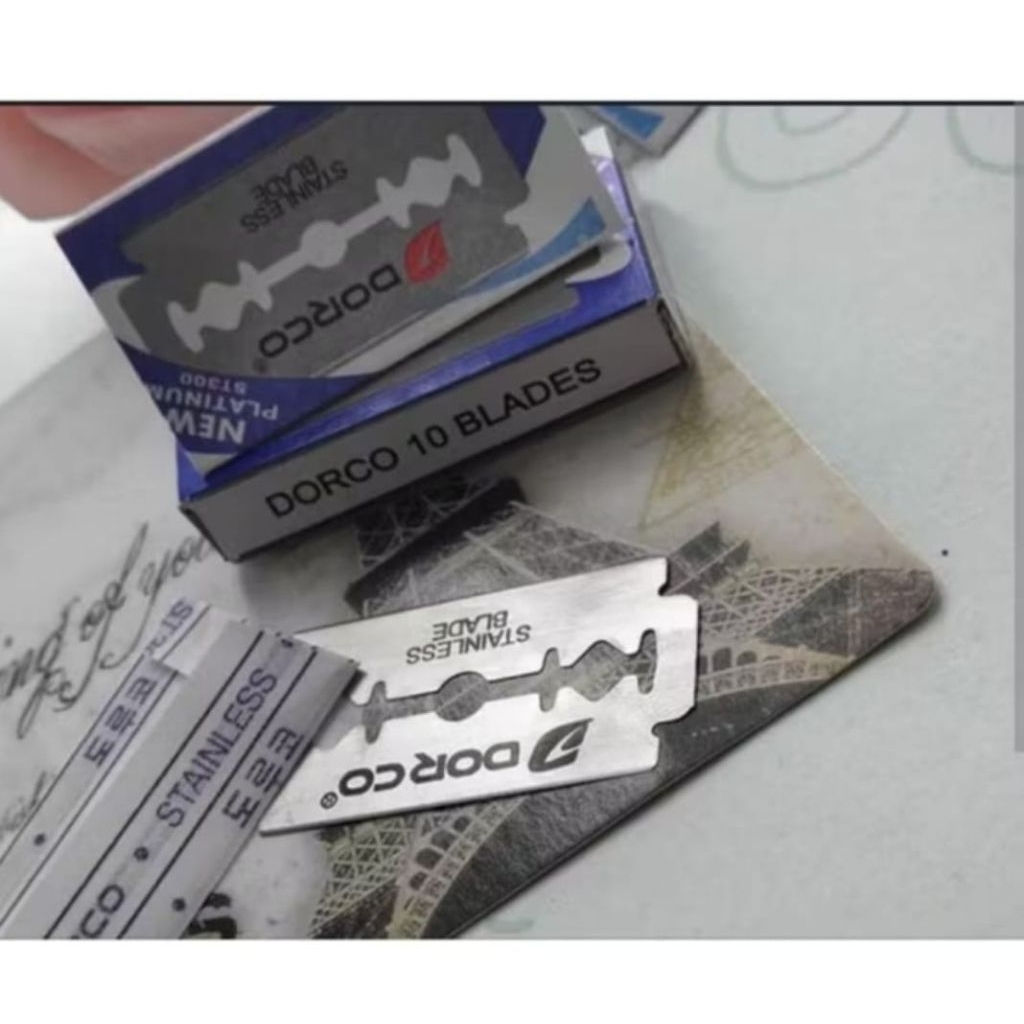 Silet dorco biru original razor kerik jenggot 10kotak 100silet