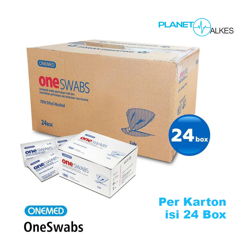 GROSIR OneSwab Tissue Alkohol Swab Onemed Karton Isi 24 Box Alcohol Swab Onemed