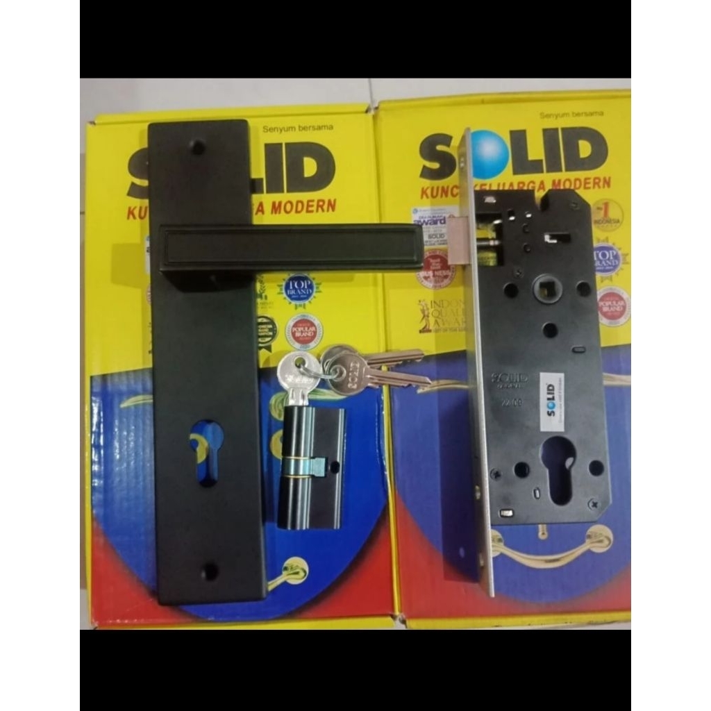 paket kunci pintu SOLID  HP 62 11 B L gagang pintu besar