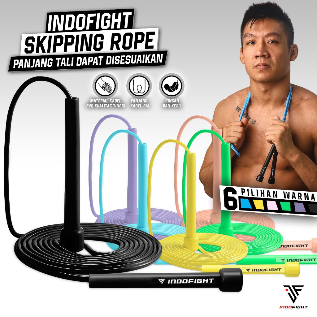Skiping Olahraga Lompat Tali Skipping Rope Indofight Skipping Jump Tali Skipping Olahraga Dewasa Ski