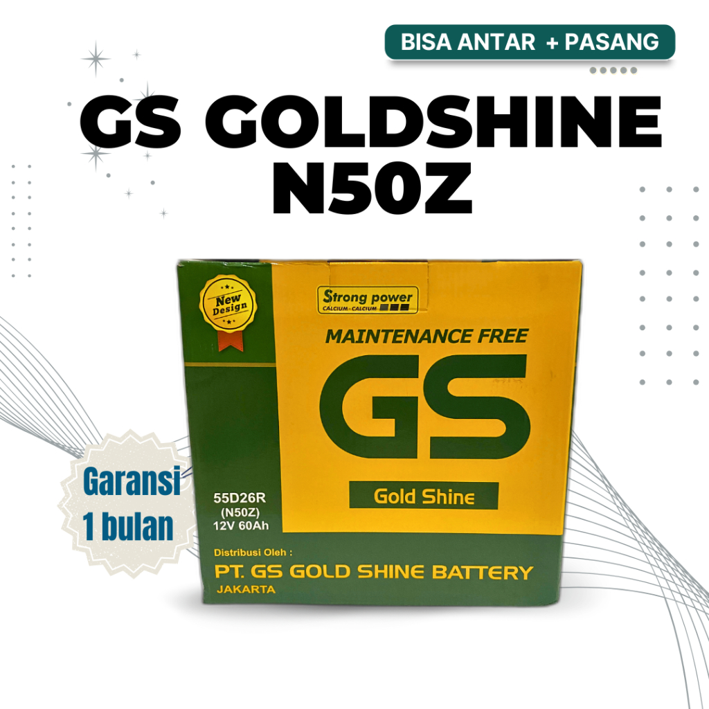 aki Jeep (Gasoline) GS GoldShine N50Z kering MF