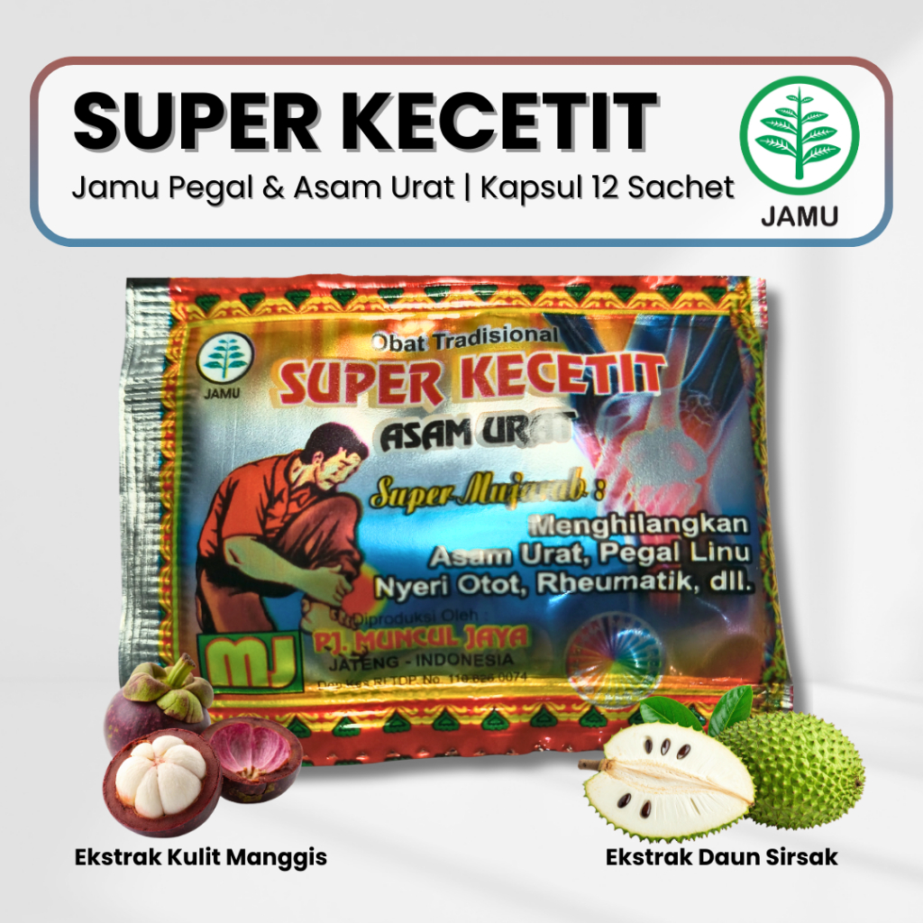 Jamu Kapsul Super Kecetit Tradisional Pegal Linu Asam Urat Original
