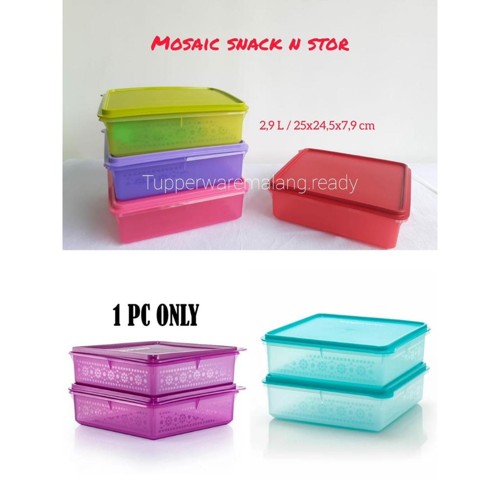 PROMO MURAH TEMPAT KUE/ SNACK TUPPERWARE MOSAIC N STOR ORIGINAL MURAH
