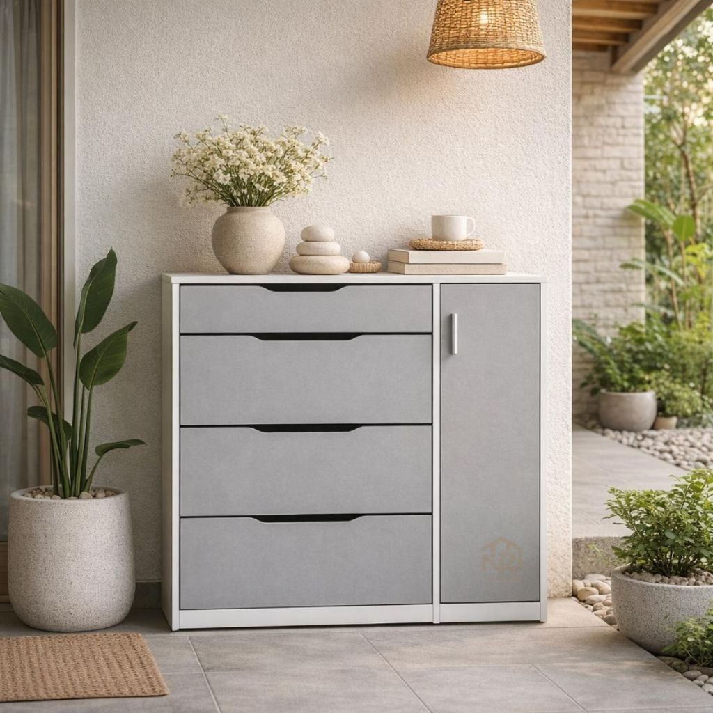 Lemari Kabinet Minimalis Drawer Lemari Buffet Rak Sepatu Aesthetic