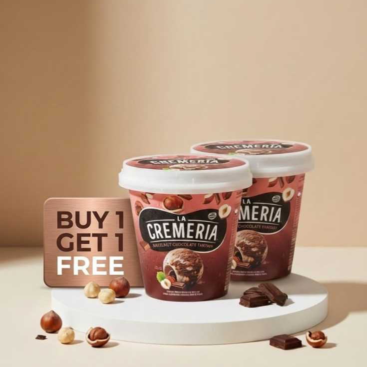 Ice Cream La Cremeria Hazelnut Chocolate Fantasy – Es Krim Coklat Hazelnut Premium (BUY 1 GET 1)