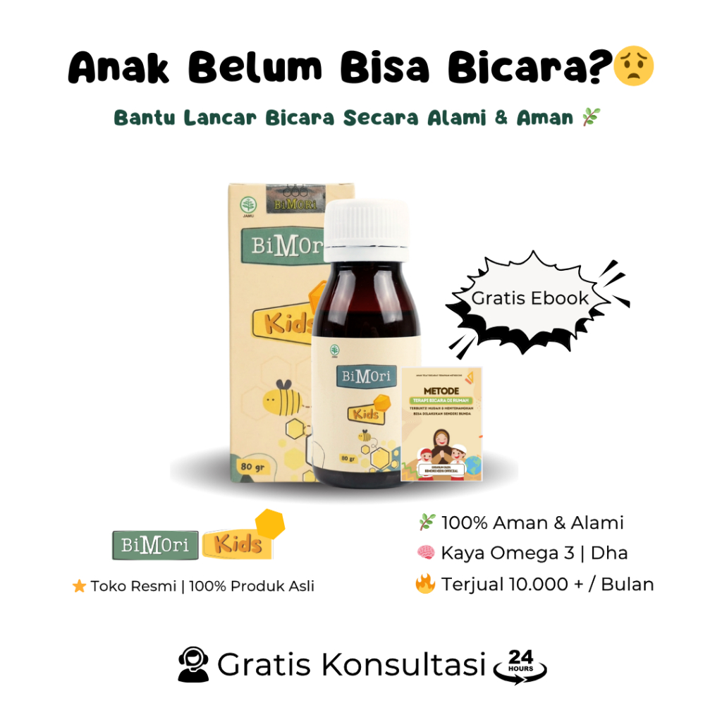 Bimori Kids Vitamin Anak Cepat Bicara Obat Speech Delay Nutrisi Anak Cepat Bicara Varian 60 ml
