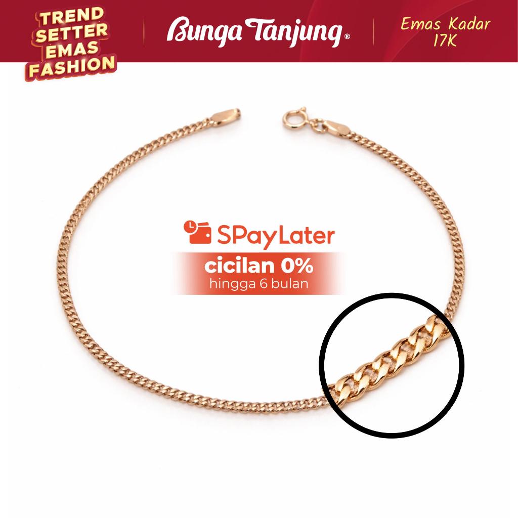 GELANG SISIK NAGA VARIASI - EMAS 17K - BUNGA TANJUNG GOLD