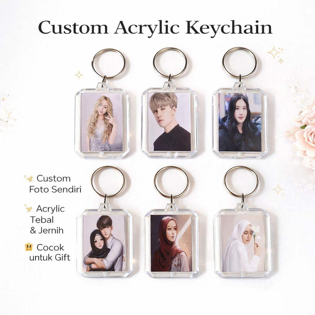 Custom Acrylic Keychain (Gantungan Kunci Foto Custom)