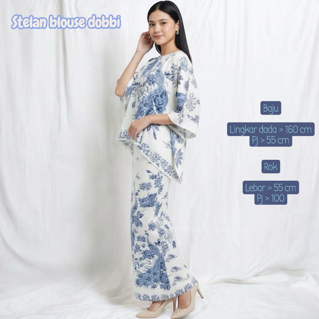One Set Batik Dobby Wanita // Stelan Batwing Untuk Pesta