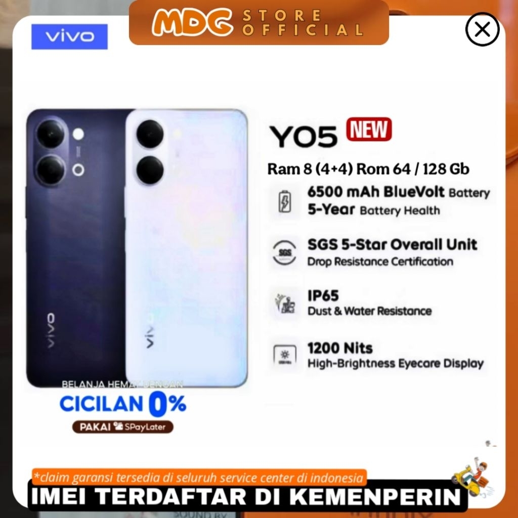 Vivo Y05 2026 RAM Besar Baterai 5000mAh Kamera Jernih Garansi Resmi