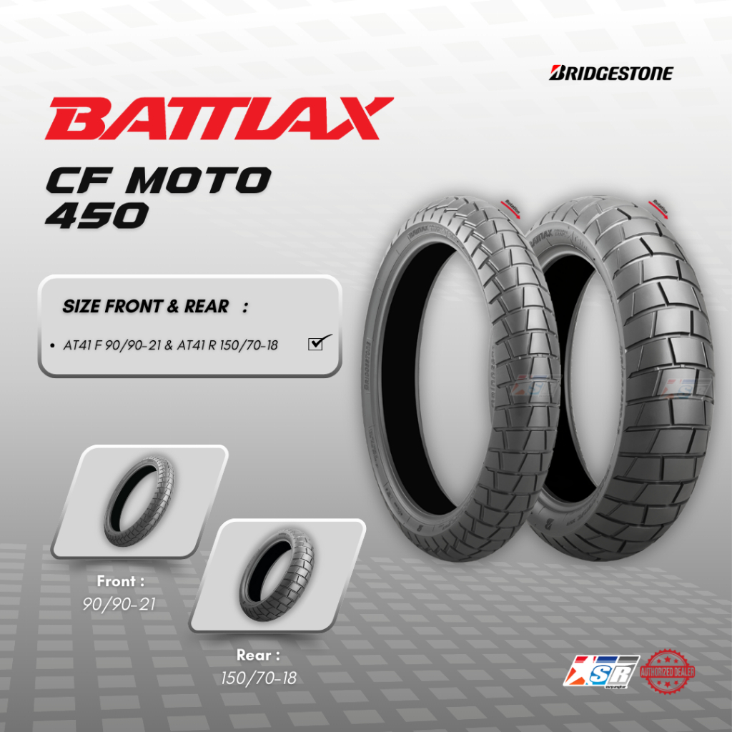 Bridgestone Ban Motor Battlax Adventure AT41 AT 41 CF Moto 450 Made in Japan Ukuran AT 41 F 90/90-21
