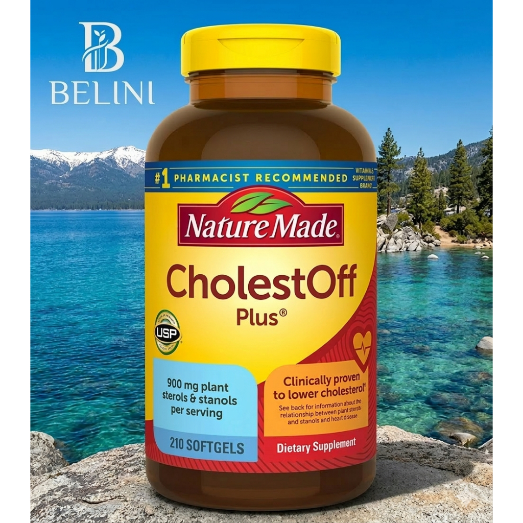 Nature Made Cholest OFF Plus, Isi 210 Softgels, Clinically Proven to Lowering Cholesterol Naturally.