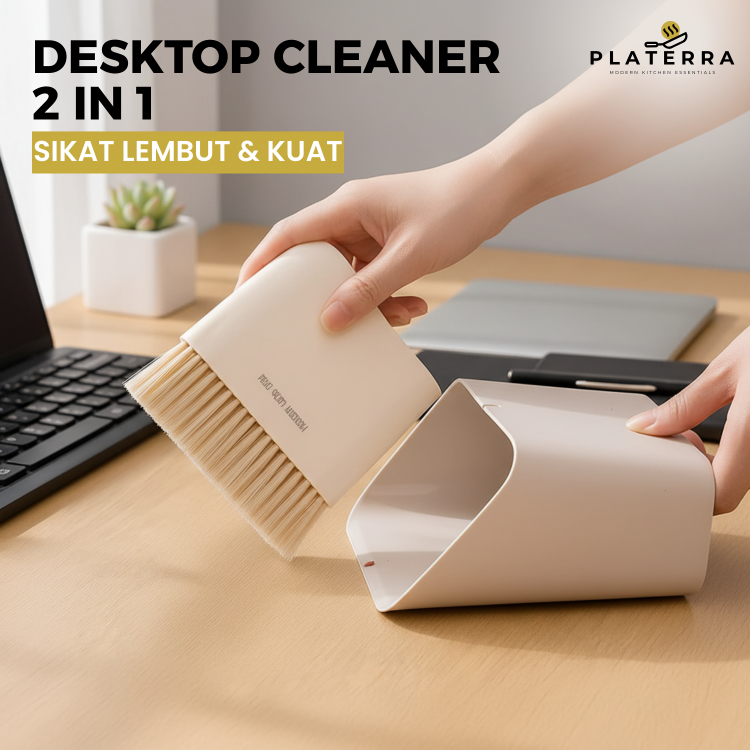 Sapu Pengki Set 2 in 1 Sapu Mini Set Serok Tempat Sampah Meja Sapu Kecil Untuk Mobil