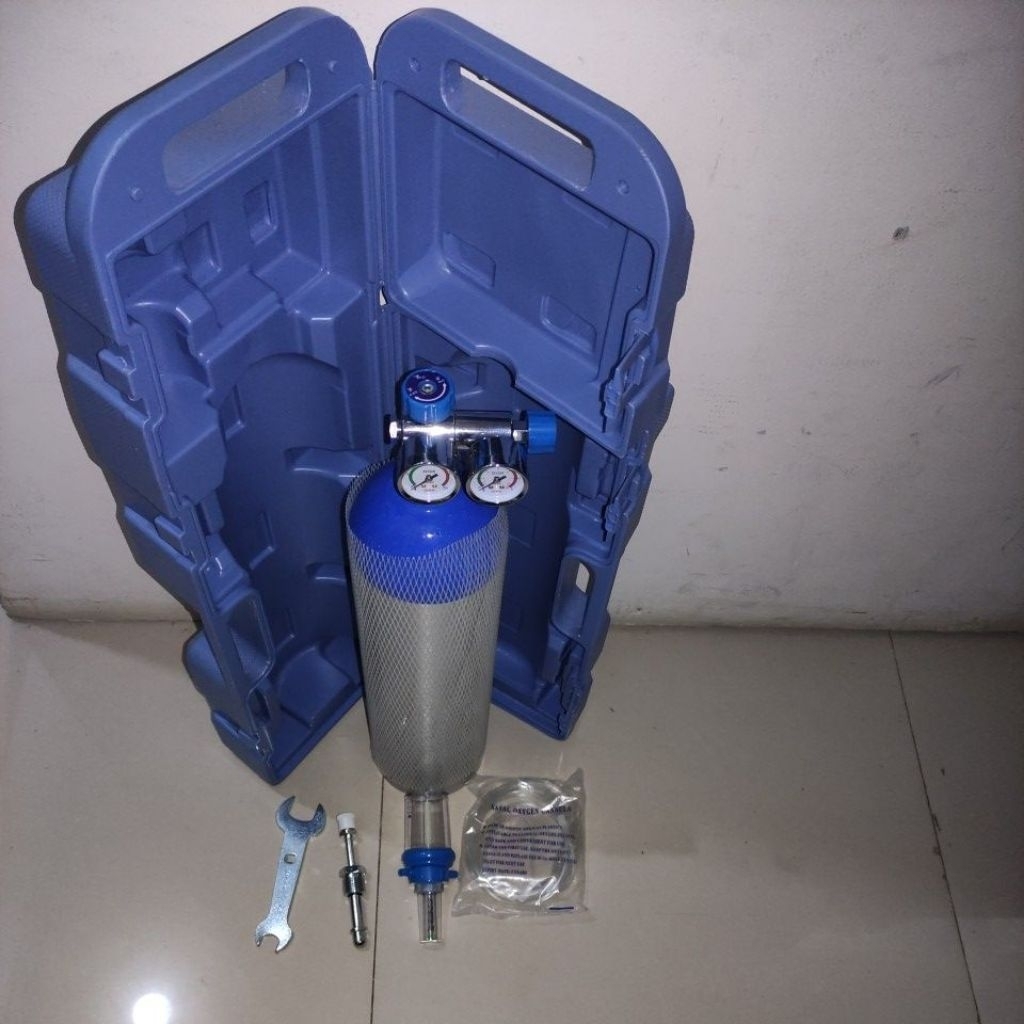 Tabung Oksigen portable 3,6liter Alumunium dengan Tempat Koper