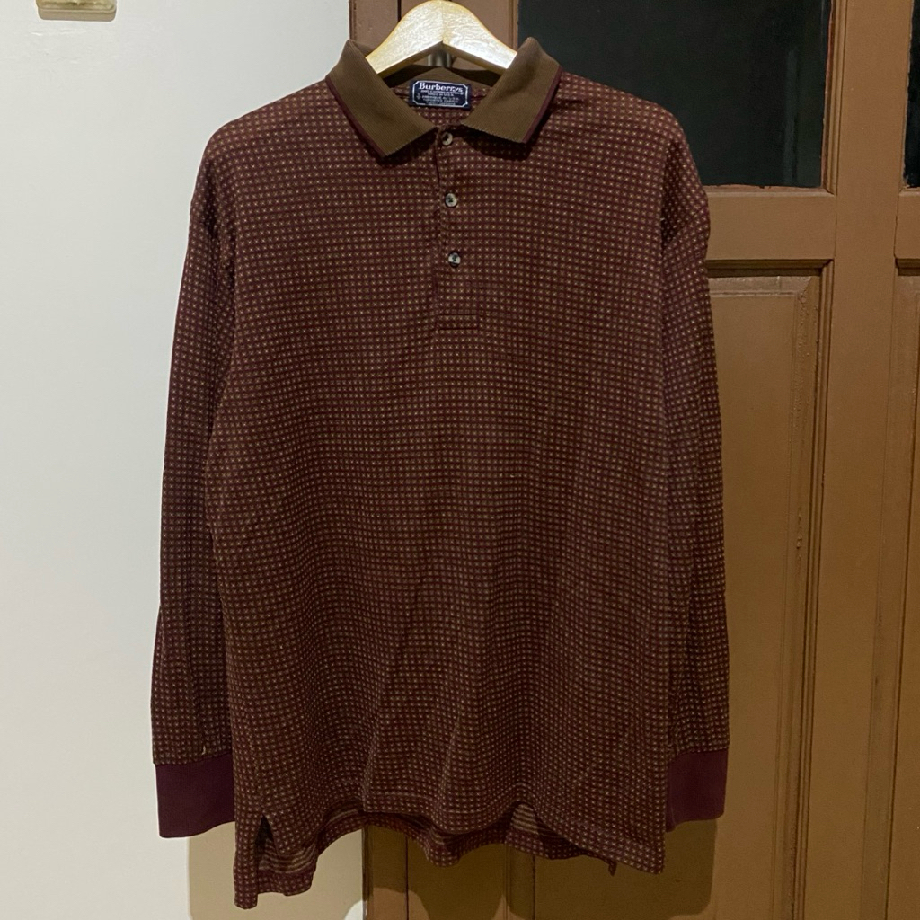 Vintage Burberrys Made in USA Longsleeve Poloshirt Authentic