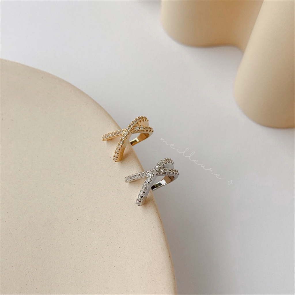 Earcuff Jepit Clip Klip Tanpa Tindik Grip Telinga Kuping Earrings Anting Premium Giwang Sterling Sil
