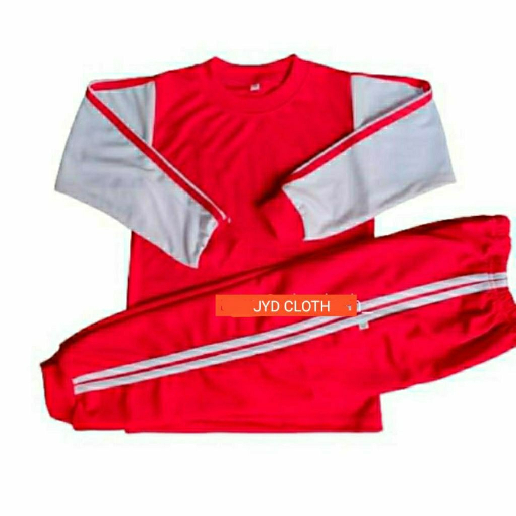 setelan kaos olahraga TK SD SMP SMA warna merah putih