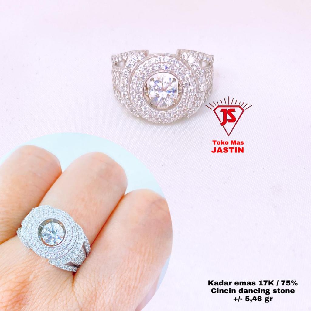 cincin new diamondlook dancing stone kadar 17k/750