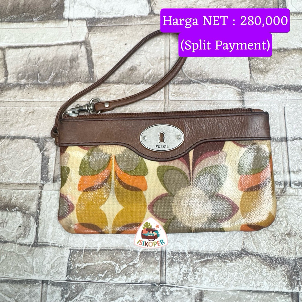 714# NET-Preloved Fossil Keyper Wristlet