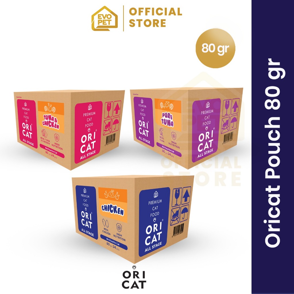[PAKET 1 DUS] - ORI CAT POUCH 80GR