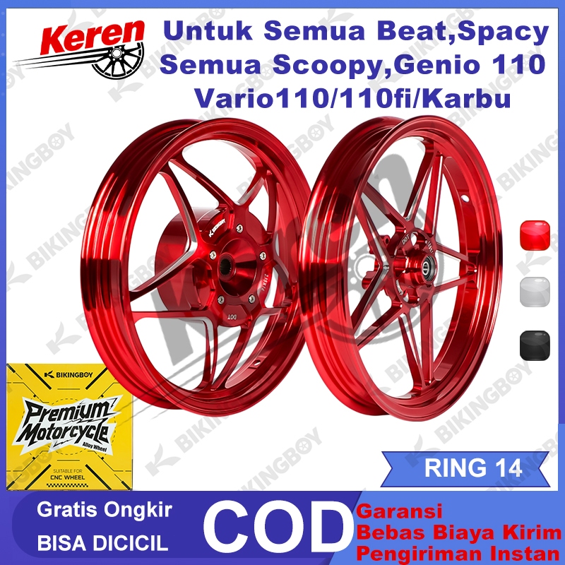 VELG Motor Ring 14 Untuk Semua Beat, Scoopy,Genio,Spacy,Vario 110/110fi/Karbu BIKINGBOY Bintang Laut