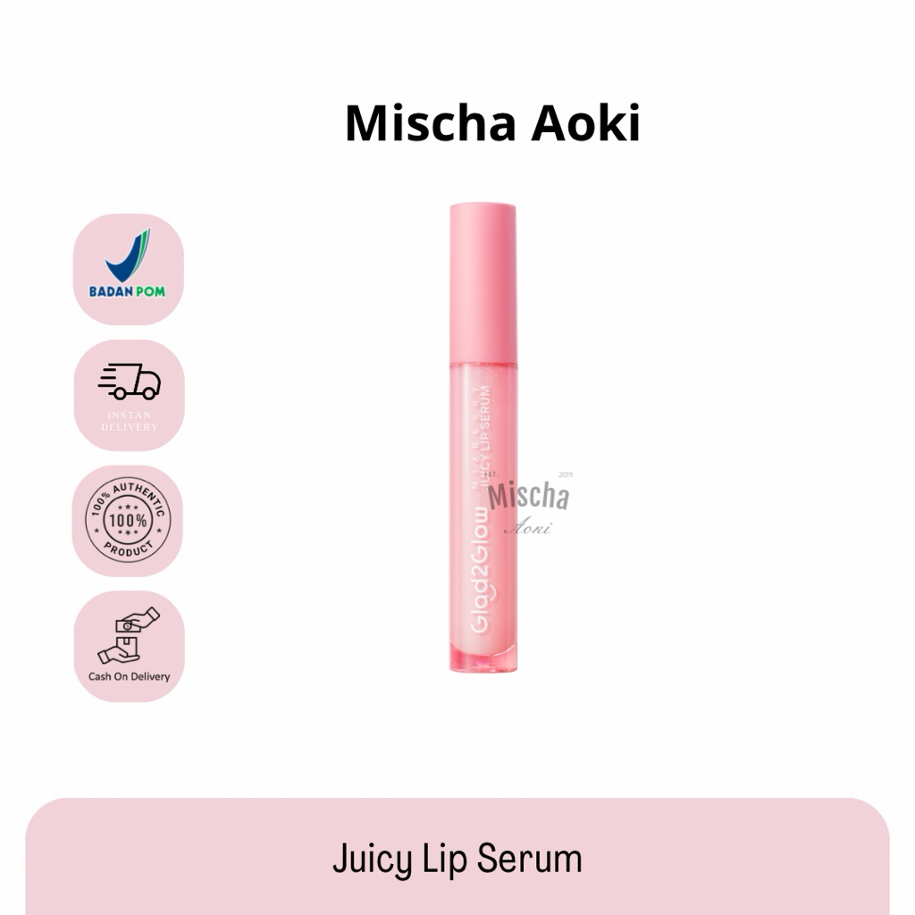 BPOM G2G Glad2glow Mixberry Juicy Lip Serum 5.5 ml | Pelembab Bibir | Serum Bibir
