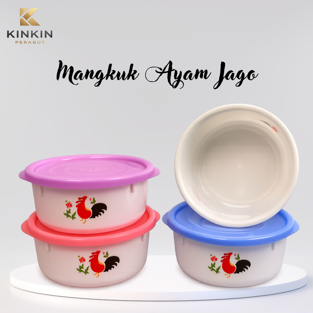 Mangkuk Plastik Ayam Jago Mangkok Tutup Motif Jago Tahan Panas