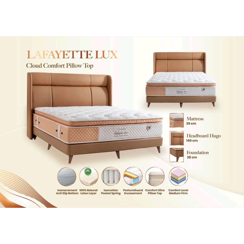 Set Modis Springbed Asli original type Lafayette Lux set atau hanya kasur tebal 32 cm , ukuran lengk
