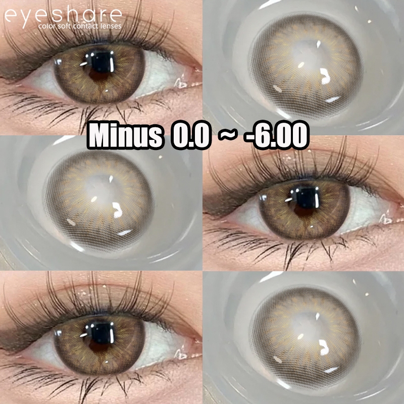 Lensa Kontak Eyeshare Softlens dengan Minus 0.0~-6.00 Myakhie Brown Warna Alami Lensa Kontak Mata Bo