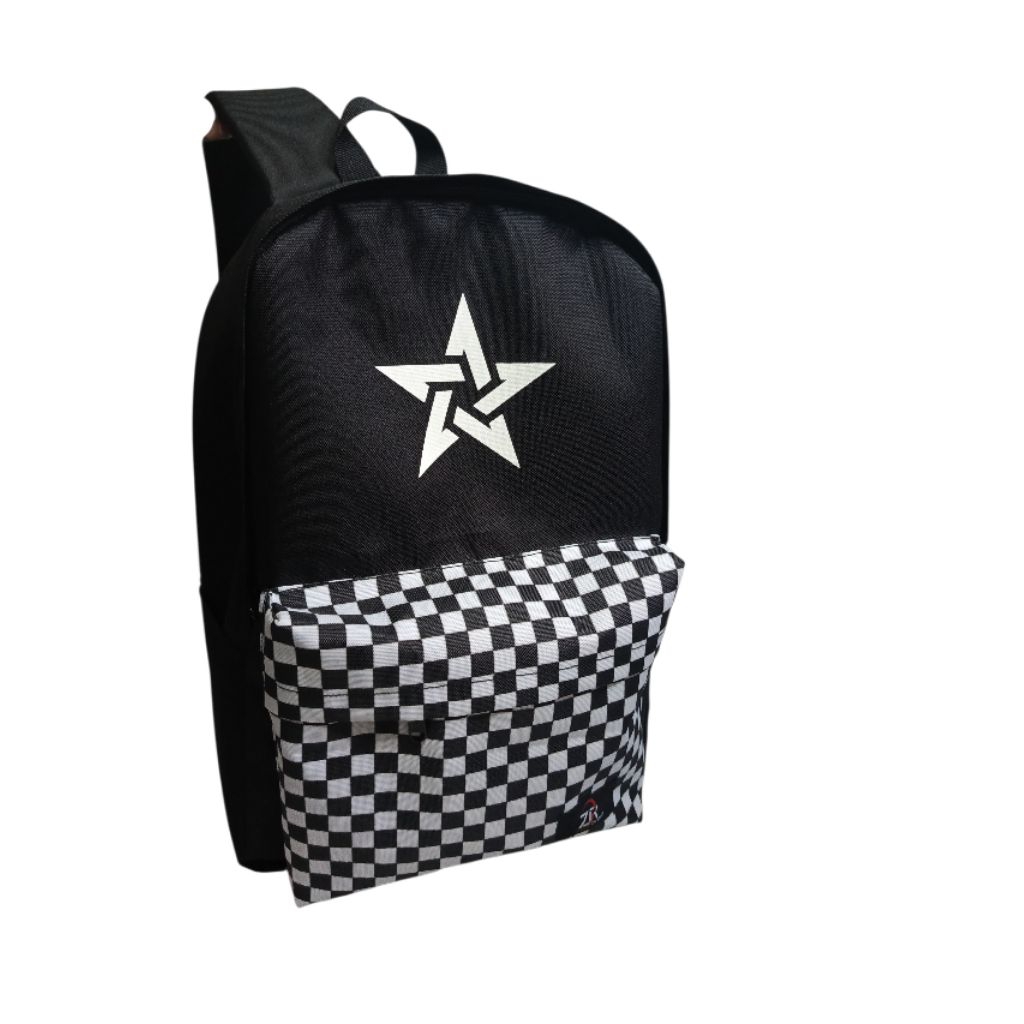 tas ransel kotak / polos untuk sekolah SMP/SMA