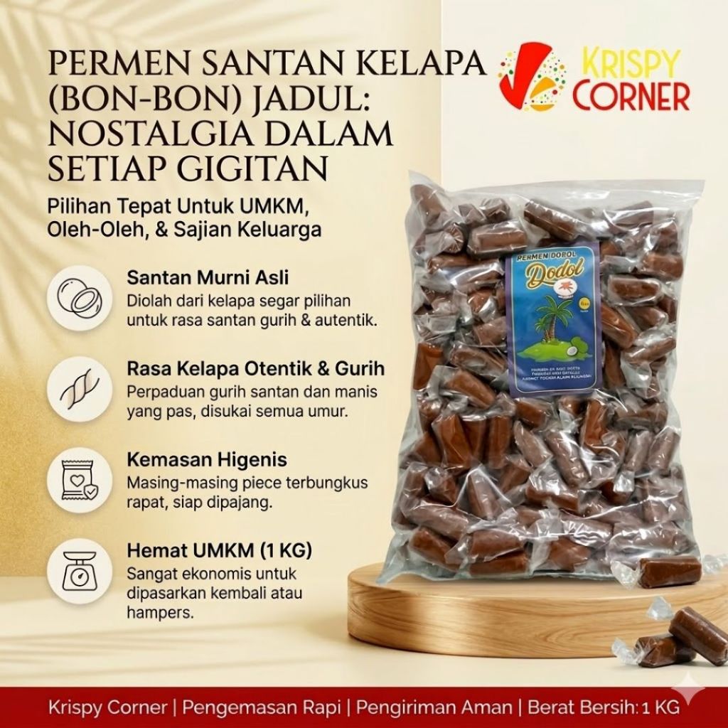 Permen Kelapa Bonbon Santan Bon Bon Gula Aren Dodol Jadul 1KG