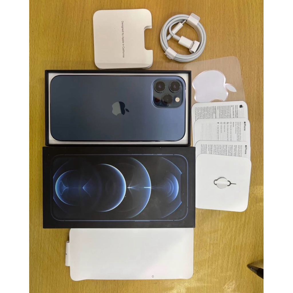 Second Phone 12 Pro Max 128Gb Siera blue Ex garansi resmi Ibox indonesia