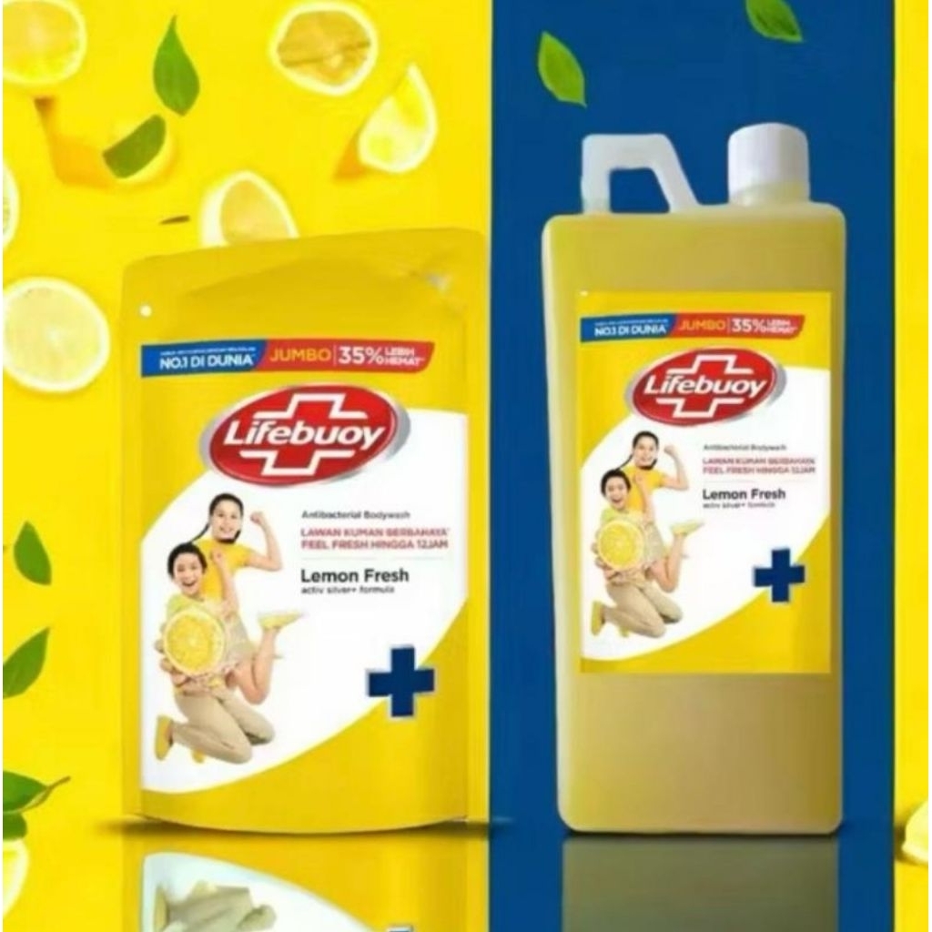 Sabun Mandi Cair Lifebuoy Lemon Fresh 1 Liter - Aroma Segar, Lembut, dan Tahan Lama