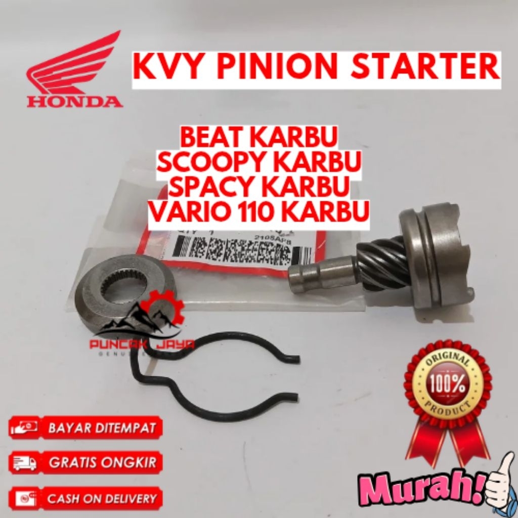 PINION STARTER ORIGINAL HONDA KODE KVY, PINION STARTER BEAT KARBU, PINION STARTER SCOOPY KARBU, PINI