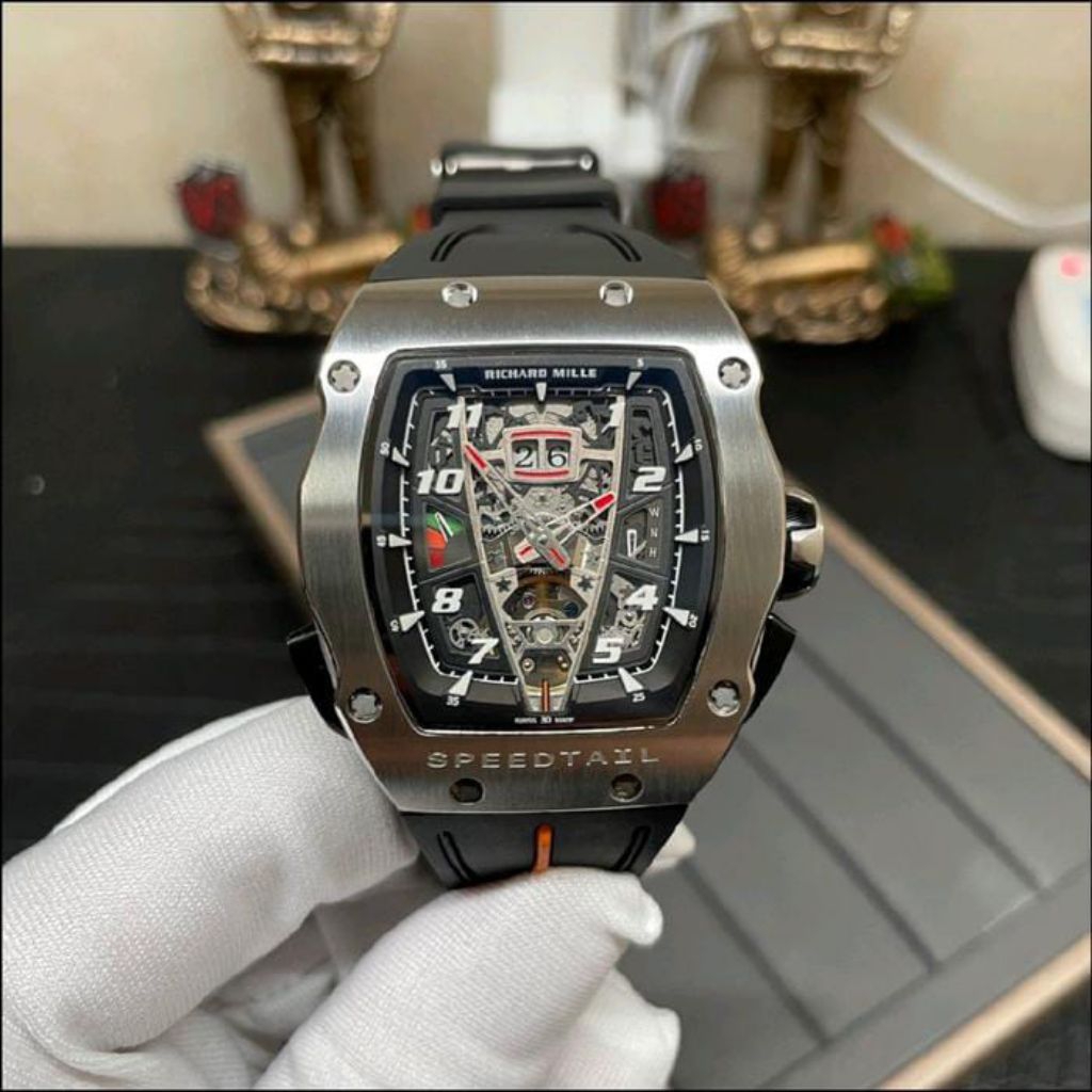 JAM TANGAN RM40-01 TITANIUM SILVER MATIC SWISS JAM TANGAN AUTOMATIC MEWAH TERBARU