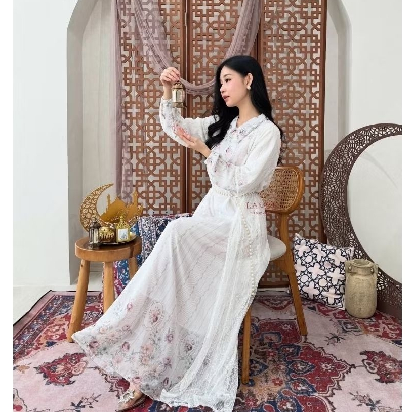 [LAVICH] Chayra Gamis maxi dress kaftan lebaran muslim mewah kondangan