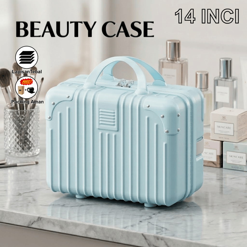 Koper Mini 14 Inch Tas Makeup Travel Kecil Hardcase Kosmetik Tahan Banting Anti Gores Box Make Up