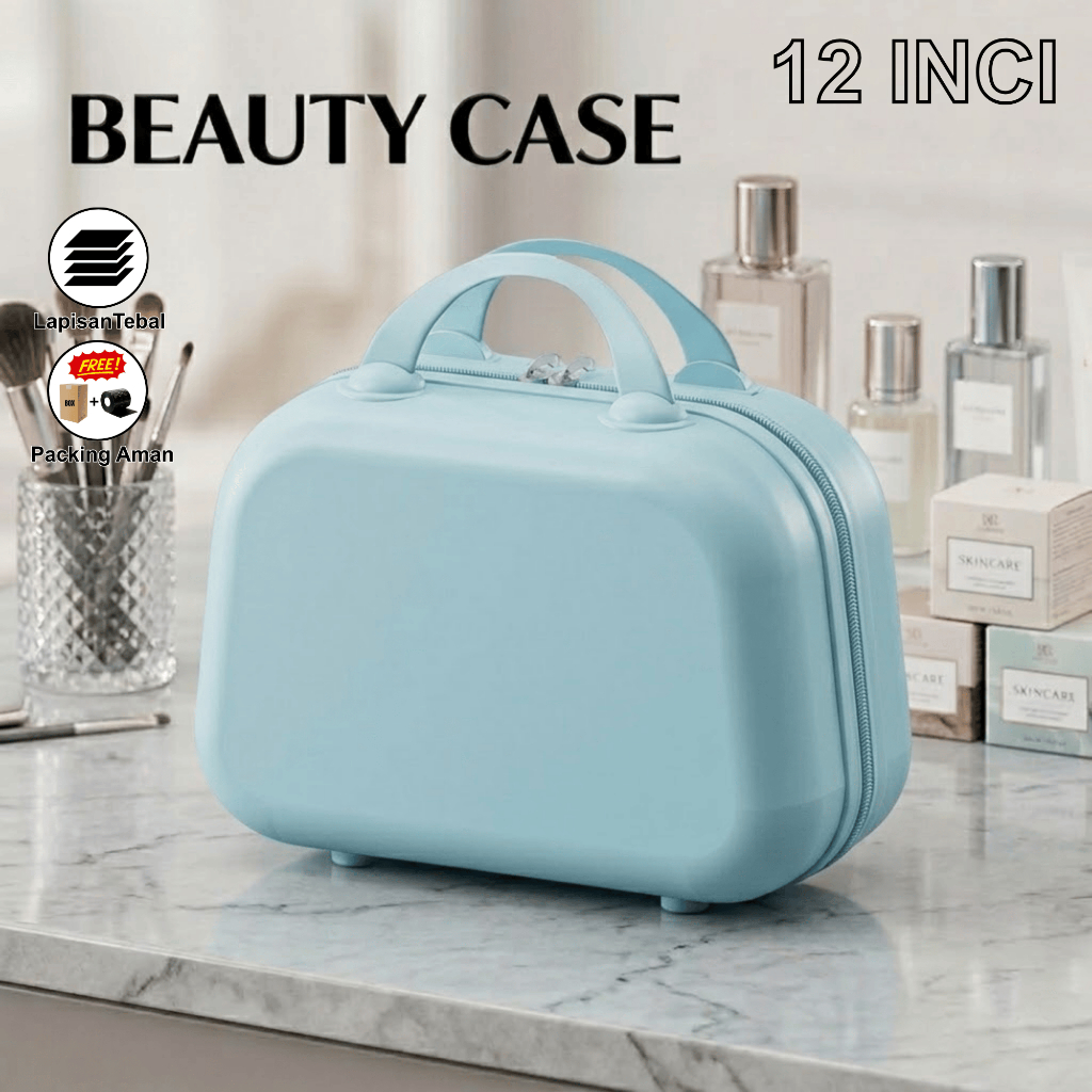 Koper Mini Tas Makeup 12 Inch Hardcase | Kotak Kosmetik Travel Warna Lucu | Mini Beauty Case Premium