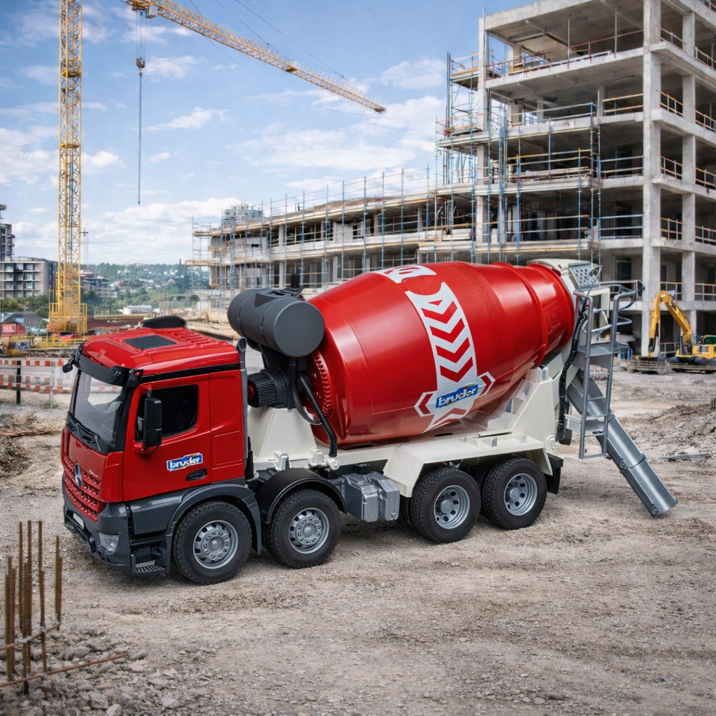 Bruder 3655 MB Arocs Cement mixer truck 1:16 - Mainan Mobil Konstruksi Truk Molen Anak Premium