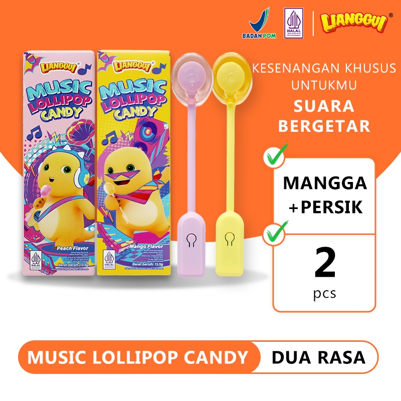 LIANGGUI X Nalong Permen Music Lolipop Candy Hadiah Ultah Anak Camilan Pesta Bentuk Kreatif Jajan Le