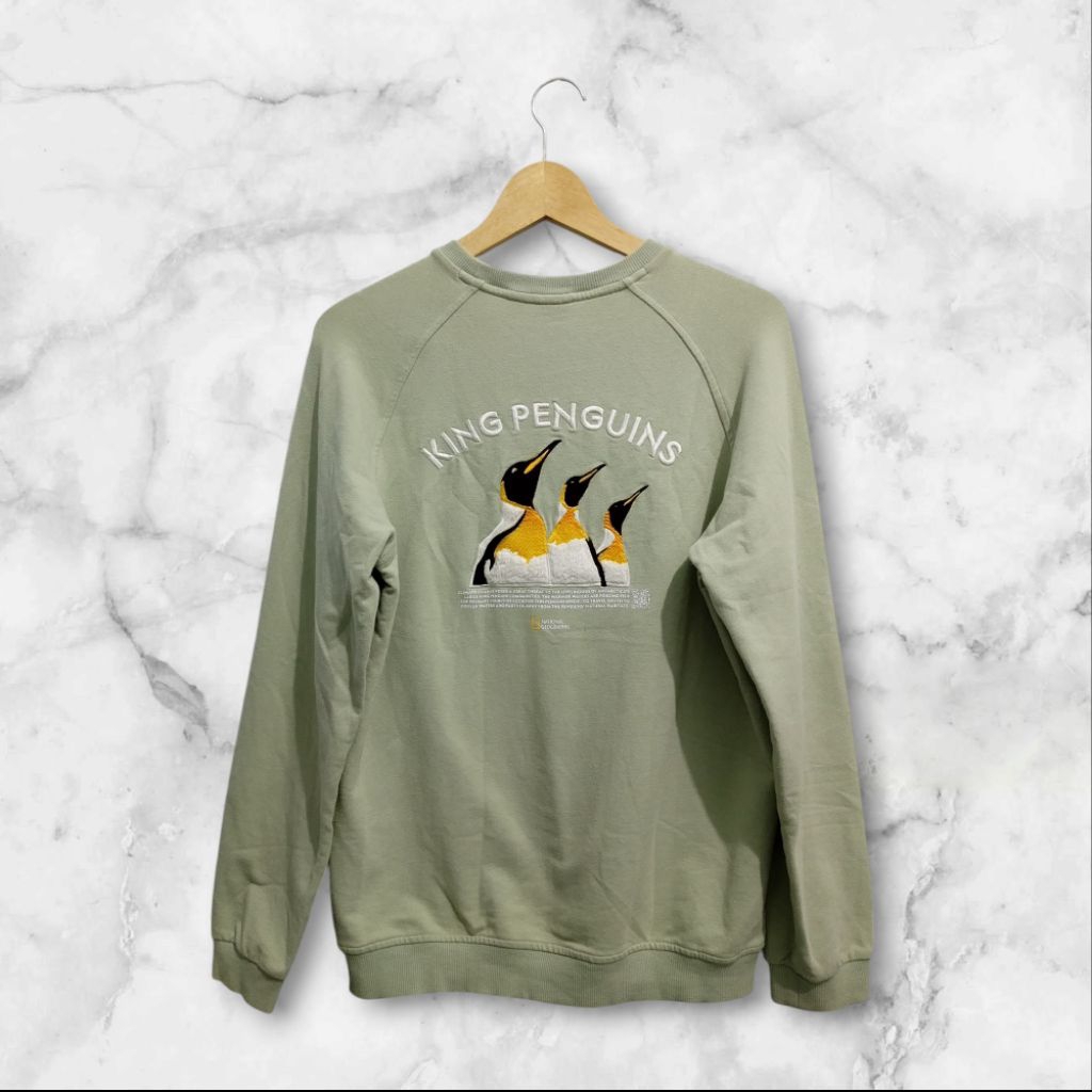 crewneck sweatshirt natge sage pinguin sz M ada noda (108-110*67)