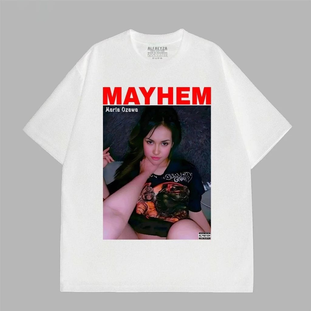 Tshirt Mayhem MariaOzawa Vintage Kaos Distro Pria Wanita