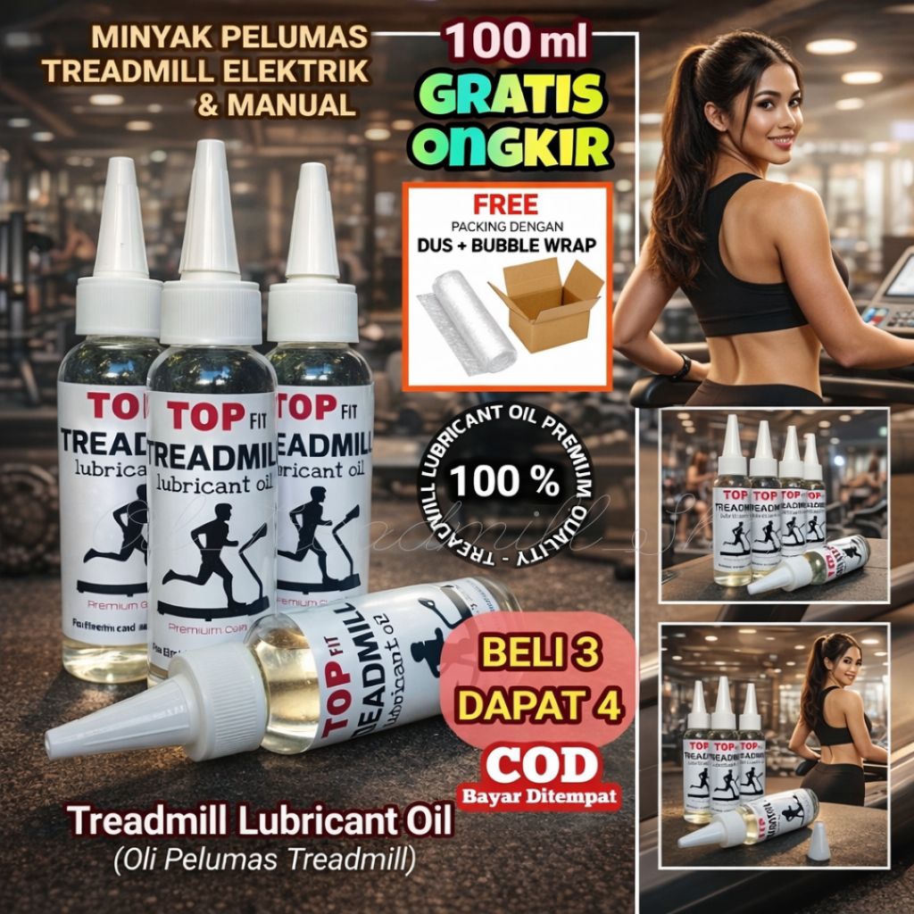 Top Fit Oli Pelumas Treadmill Lubricant Oil 100ml | Oli Treadmill Elektrik Manual | Oli Pelumas Alat