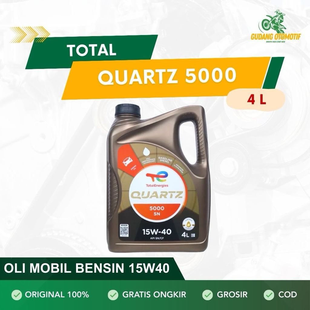 OLI MOBIL TOTAL QUARTZ 5000 / OLI MOBIL BENSIN 15W40 - 4L
