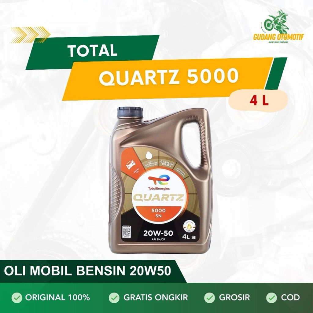 OLI MOBIL TOTAL QUARTZ 5000 / OLI MOBIL BENSIN 20W50 - 4L