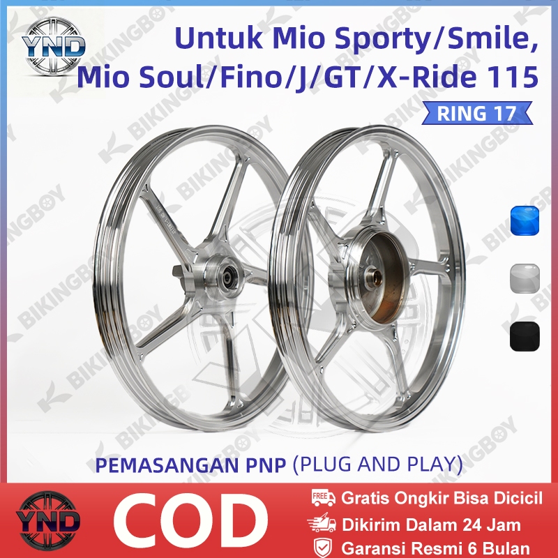 BIKINGBOY Velg Ring 17 Racing untuk Mio Sporty & Mio Smile | Desain Sporty, Ukuran Lengkap (1.4*17F/